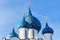 towers of Cathedral of the Nativity in Suzdal town