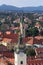 The towers of the church of St. Mary and St. Francis of Assisi in Zagreb