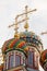 Towers and colorful cupolas of church