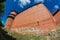 Towers and exterior walls at the ruins of the medieval Turaida castle in Sigulda, Latvia.