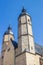 Towers of the historic St. Andreas church in Lutherstadt Eisleben