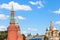 Towers of Kremlin, St Basil Cathedral in Moscow