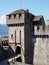 Towers of Montebello castle in Bellinzona city, Switzerland - vertical