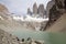 Towers of Paine and lagoon at the Torres del Paine National Park, Chilean Patagonia, Chile