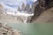 Towers of Paine and lagoon at the Torres del Paine National Park, Chilean Patagonia, Chile