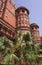 Towers of Red Fort (Lal Qila). Old Delhi, India