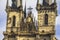 Towers of Teyn church in Prague