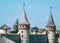 Towers of Ukrainian castle in Kamianets-Podilskyi