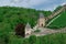 Towers and walls of famous medieval Karlstejn castle near Prague