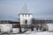 Towers, walls and fence of the Nikitsky monastery. Pereslavl Zalessky. Golden ring of Russia. Yaroslavl region.