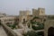 Towers and walls of Jerusalem citadel and Tower of David in san