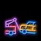 Towing Broken Car neon glow icon illustration