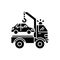 Towing service black glyph icon