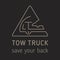Towing truck icon isolated vector. Vector towing truck icon isolated for logo, branding. Flat towing truck icon isolated