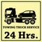 Towing truck vector icon and 24 Hrs