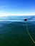 Towing a zodiac across the calm waters of the strait of Georgia