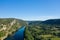 The town of Aigueze above the Ardeche in Europe, France, Ardeche, in summer, on a sunny day