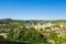 The town of Aigueze and its countryside in Europe, France, Ardeche, in summer, on a sunny day