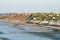 The town of Arromanches les Bains in Europe, France, Normandy, Arromanches les Bains in summer on a sunny day