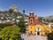 In the town of Bernal the main church and the monolith