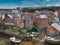 The town centre of the small north east  town of Staithes in North Yorkshire in the UK