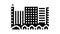 town city buildings and houses glyph icon animation