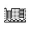 town city buildings and houses line icon vector illustration