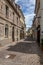 The town of Colmar in the French Alsace region with picturesque half-timbered houses