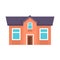 Town cottage icon flat isolated vector