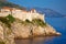 Town of Dubrovnik and strong defence walls view