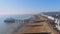 The town of Eastbourne and its famous pier from above