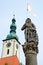 Town Fountain with Knight Sculpture, Tabor, Czech Republic