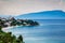 Town of Gradac on Makarska Riviera and Island Brac in Background