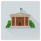 Town Hall building flat design vector illustration