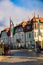 Town hall in Frohnleiten small town above Mur river in Styria,Austria. Famous travel destination