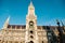 Town Hall Marienplatz in the central square of Munich, the center of the pedestrian zone and one of the main attractions