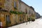 Town hall in the medieval bastide town of Monpazier is the Dordogne region of France