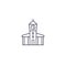 Town hall, municipal building line icon