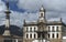 Town Hall and Tiradente\'s statue in Ouro Preto, Brazil.