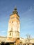 Town hall tower on main market square, many walking people