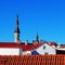 Town hall tower and roofs of Tallinn in autumn