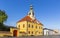 Town hall and well-preserved houses in the wooden city centre of the town of Rauma, Finland