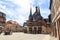 Town hall Wernigerode with timber facade and fountain in Harz, Germany