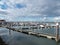 Town harbour filled with boats and fishing vessels in Malahide, Co. Dublin, Ireland,