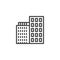 Town house buildings line icon