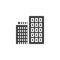 Town house buildings vector icon