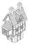 Town House Fantasy Vintage Tudor Building Map Icon