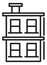 Town house icon. Duplex building in linear style