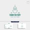 town industry logo design home factory vector icon isolated