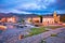 Town of Karlobag waterfront and Velebit ,ountain dusk view